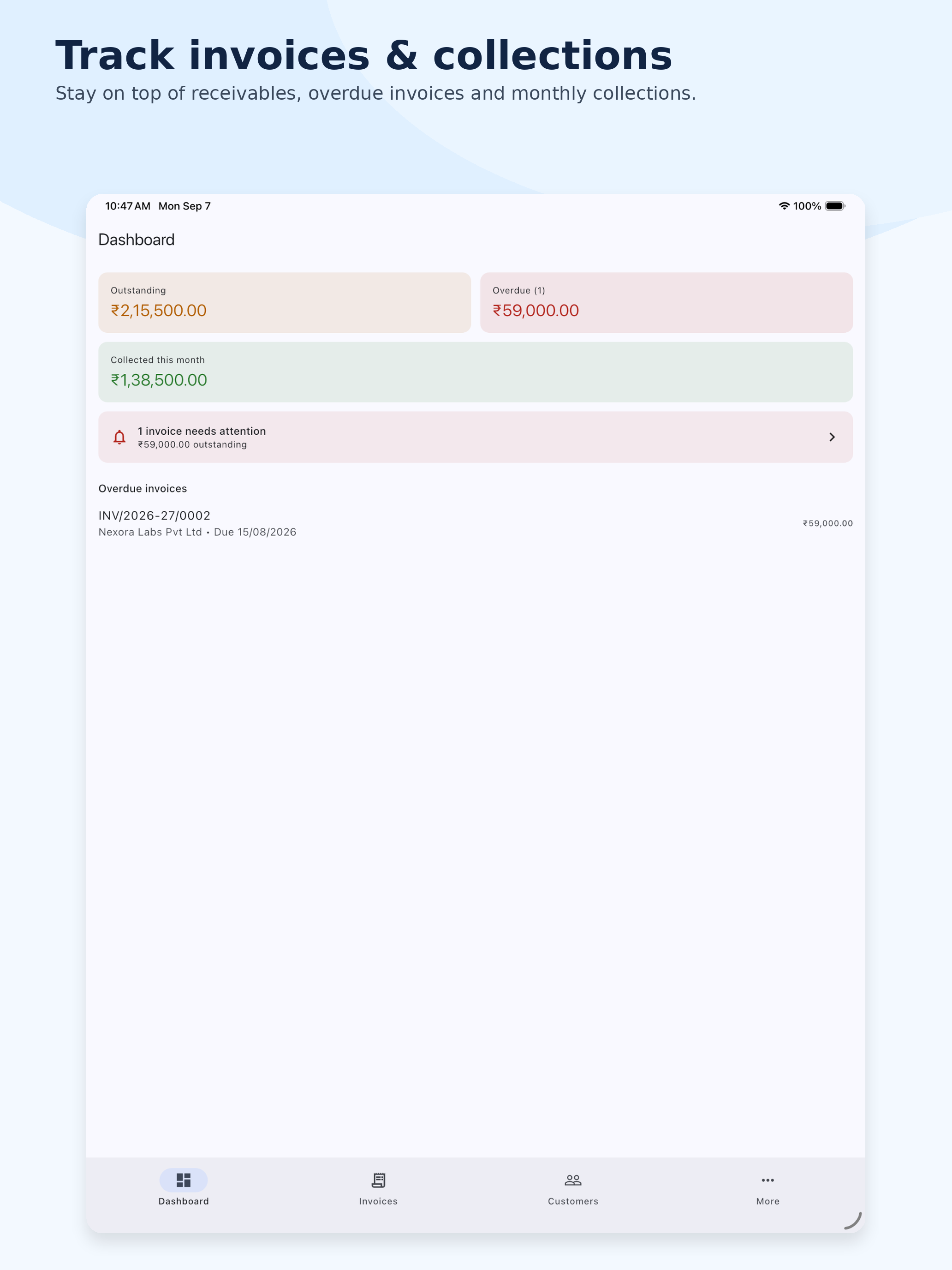Mivale dashboard